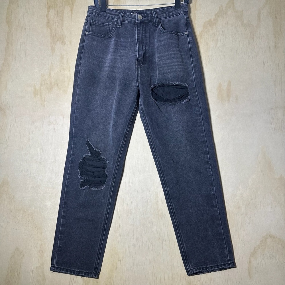 Nasty Gal Collection Black‎ Wash Distressed Jeans Size 38